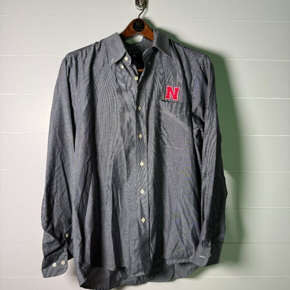 ANTIGUA Nebraska Huskers Men's Black Button-up Long Sleeve Shirt Size Large - Picture 1 of 7